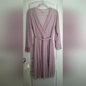 Alexa b nites dress womens sz 10 maxi shimmery lavender dress long sleeve formal
